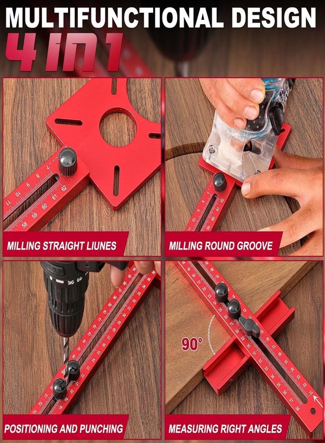 Serplex® 4 IN 1 Router Milling Groove Bracket, Aluminum Alloy Router Circle Cutting Jig, Router Guides for Woodworking, Adjustable Router Circle Cutting Jig with 610mm Sliding Rail for Woodworking - Image 3